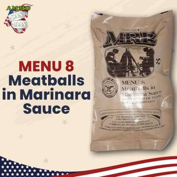 Meals Ready to Eat Surplus (Pack of 4) - MRE Emergency Food Rations w/Assorted Flavors for Camping, ...