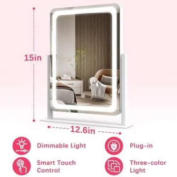 ROLOVE LED Makeup Mirror with 3 Modes of Light