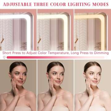 ROLOVE LED Makeup Mirror with 3 Modes of Light