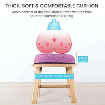 ZhangXF Yoni Steam Seat Wood with Gown, V Steam Seat Kit Detox for Women, Wooden Vaginial Steaming Stool Chair Set, Feminine Vaginal Postpartum Care, Handmade, with Thick Cushion (No Steamer)