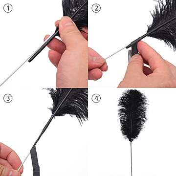 Ballinger Black Ostrich Feathers Kit for Decorations and Crafts