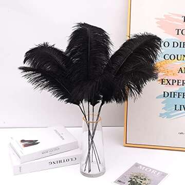 Ballinger Black Ostrich Feathers Kit for Decorations and Crafts