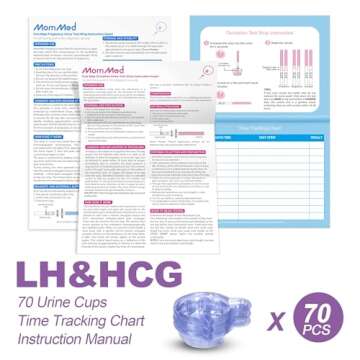MomMed Ovulation Test Kit (HCG15-LH40), 15 Pregnancy & 40 Ovulation Test Strips with 55 Urine Cups Reliable & Quick Early Pregnancy Test