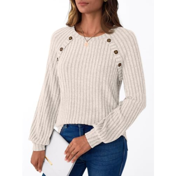 AUTOMET Womens Long Sleeve Sweater for Casual Elegance