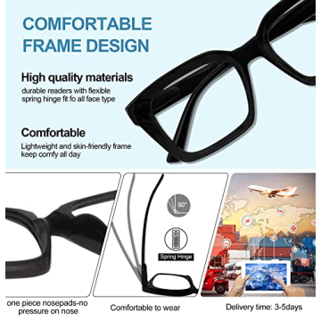 AEZUNI Retro Reading Glasses Stylish Oversized 2.5x