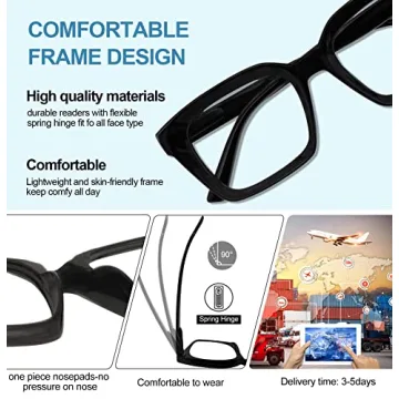 AEZUNI Retro Reading Glasses Stylish Oversized 2.5x