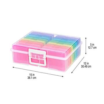 Multicolor Photo & Craft Keeper by Simply Tidy - Organize and Store Photos, Stickers, and Craft Supplies, Includes 16 Small Cases - 1 Pack