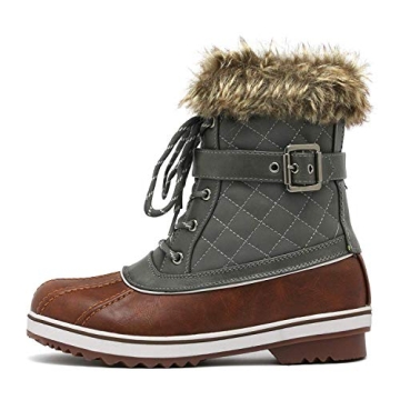 DREAM PAIRS Women's River 3 Tan Khaki Mid Calf Waterproof Winter Snow Boots Size 8 M US