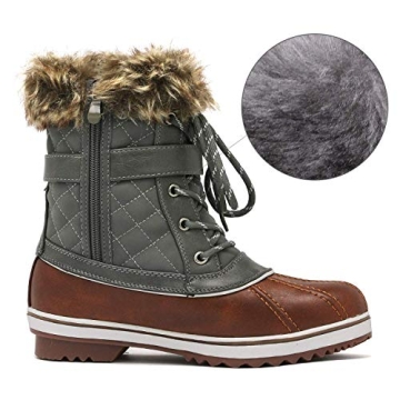 DREAM PAIRS Women's River 3 Tan Khaki Mid Calf Waterproof Winter Snow Boots Size 8 M US