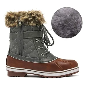 DREAM PAIRS Women's River 3 Tan Khaki Mid Calf Waterproof Winter Snow Boots Size 8 M US