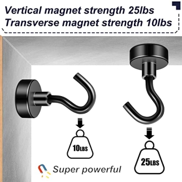 FINDMAG Black Magnetic Hooks for Strong Hanging Solutions