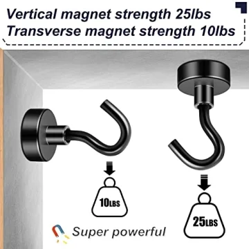 FINDMAG Black Magnetic Hooks for Strong Hanging Solutions
