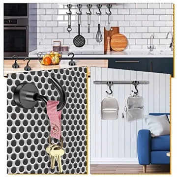 FINDMAG Black Magnetic Hooks for Strong Hanging Solutions