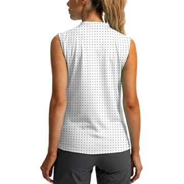 SANTINY Women's Sleeveless Golf Shirt Zip Up Tennis Lightweight Quick Dry Tank Tops Polo Shirts for ...