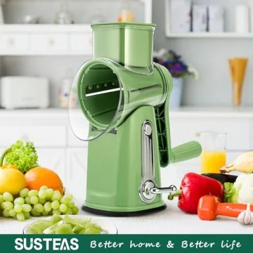 SUSTEAS Rotary Cheese Grater with 5 Blades