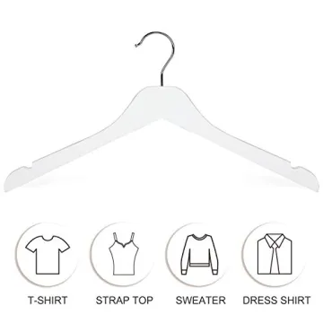 TOPIA HANGER White Wooden Hangers - Slim & Durable Solution