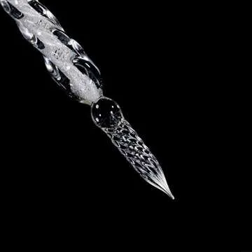 molshine Handmade Glass Dip Pen Crystal Calligraphy Pen Signature Dipped Pen for Artist Women Men Teens,Writing Drawing Decoration Gifts