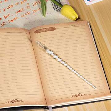 molshine Handmade Glass Dip Pen Crystal Calligraphy Pen Signature Dipped Pen for Artist Women Men Teens,Writing Drawing Decoration Gifts