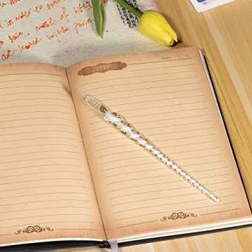 molshine Handmade Glass Dip Pen Crystal Calligraphy Pen Signature Dipped Pen for Artist Women Men Teens,Writing Drawing Decoration Gifts