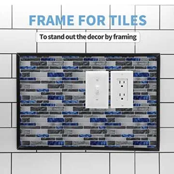 Art3d 30 Ft Peel and Stick Flexible Vinyl Molding Trim for Wall Tile Edges, Kitchen backsplash, Mirrior Frame in Black