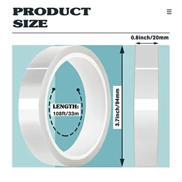 MEBMIK Clear 4 Rolls Heat Transfer Tape - No Residue