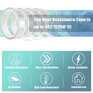 MEBMIK Clear 4 Rolls Heat Transfer Tape - No Residue