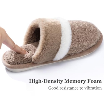 Mens Slippers Cozy Memory Foam Warm House Bedroom Shoes with Anti-Skid Sole Indoor and Outdoor Slippers for Women and Men Size 11 12 Coffee