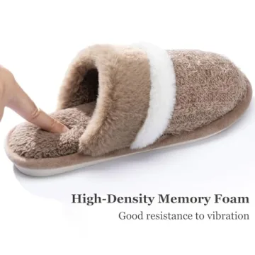 Mens Slippers Cozy Memory Foam Warm House Bedroom Shoes with Anti-Skid Sole Indoor and Outdoor Slippers for Women and Men Size 11 12 Coffee