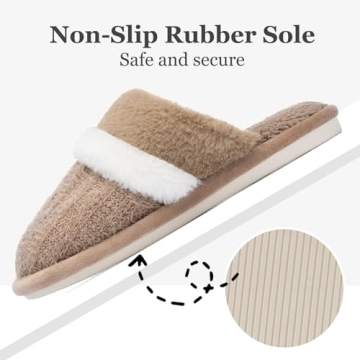 Mens Slippers Cozy Memory Foam Warm House Bedroom Shoes with Anti-Skid Sole Indoor and Outdoor Slippers for Women and Men Size 11 12 Coffee