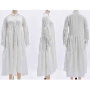 Women's Long Sleeve Button Down Maxi Shirt Dress - Elegant & Comfortable