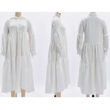 Women's Long Sleeve Button Down Maxi Shirt Dress - Elegant & Comfortable