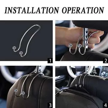 SAVORI Auto Hooks Bling Car Hangers Organizer Seat Headrest Hooks Strong and Durable Backseat Hanger Storage Universal for SUV Truck Vehicle 2 Pack (Gey)