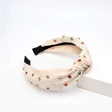 Stylish Knot Headbands with Colorful Rhinestones for Women