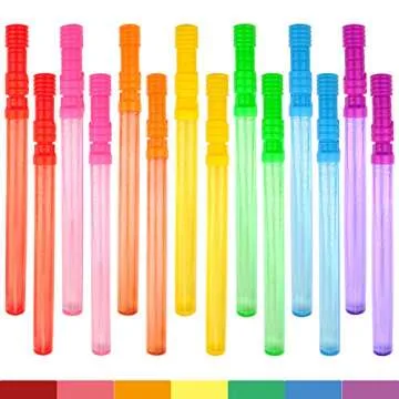 MAPIXO 14” Big Bubble Wand Set (14 Pack, 7 Colors) - Non-toxic Bubble Toy for Parties and Outdoor ...
