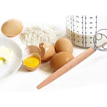 Danish Dough Whisk, Stainless Steel Dutch Style Hand Bread Mixer Dough Whisk Baking Tool For Pastry or Pizza (Style 2)