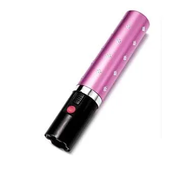 Lipstick Stun Gun for Women, self Defense Flashlight Stun Guns with Safety Disable Pin.Wall Charger Included (Pink)