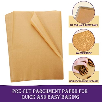 Unbleached Parchment Paper Sheets, 200 Pack for Baking