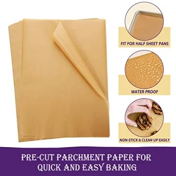 Unbleached Parchment Paper Sheets, 200 Pack for Baking