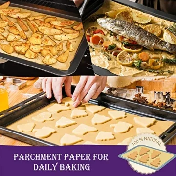 Unbleached Parchment Paper Sheets, 200 Pack for Baking