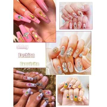 60 Pcs Planet Nail Charms Nail Rhinestones 3D Shiny Saturn Shape Nail Art Alloy Diamond Crystal Luxury Nail Ornament Gems for Girls Nail Art DIY Crafts Decoration Supplies(12 Colors)