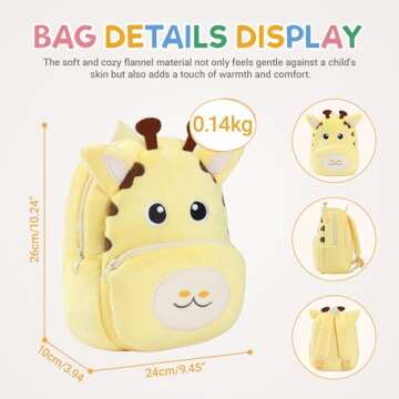 MICHLEY Toddler Giraffe Backpack for Kids Adventures