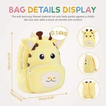 MICHLEY Toddler Giraffe Backpack for Kids Adventures