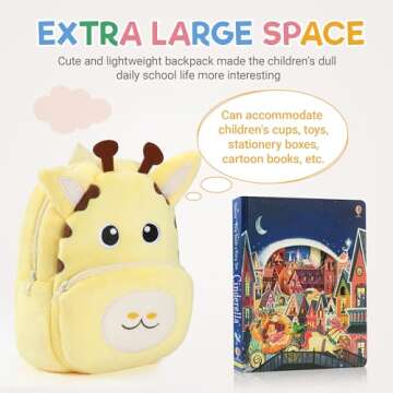 MICHLEY Toddler Giraffe Backpack for Kids Adventures