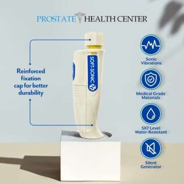 Sonic Prostate Massager by Prostate Health Center | Prostate Wellness Massager | Best Home Use Prostate Massage Device | BONUS: Prostate Massage Manual eBook by Harvard MD - Dr. Bazar