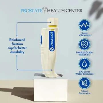 Sonic Prostate Massager by Prostate Health Center | Prostate Wellness Massager | Best Home Use Prostate Massage Device | BONUS: Prostate Massage Manual eBook by Harvard MD - Dr. Bazar
