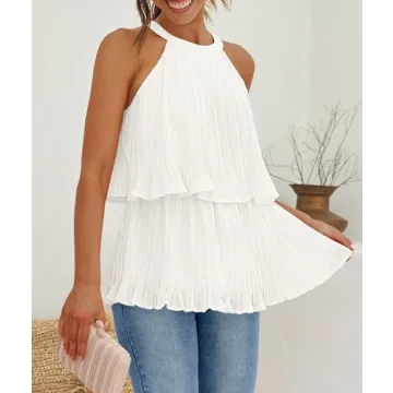 ZESICA Women's Summer Halter Tank Top, Perfect Fit