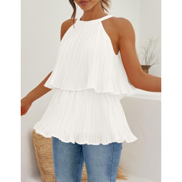 ZESICA Women's Summer Halter Tank Top, Perfect Fit