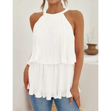 ZESICA Women's Summer Halter Tank Top, Perfect Fit