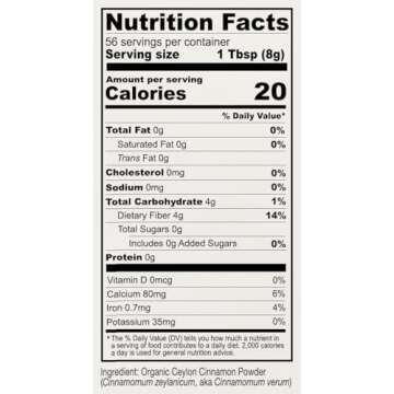 Anthony's Organic Ceylon Cinnamon Powder, 1 lb, Ground, Gluten Free, Non Irradiated, Non GMO, Keto Friendly