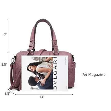 Dasein Women Soft Vegan Leather Barrel Bags Large Hobo Top Handle Work Totes Satchel Handbags Shoulder Purse